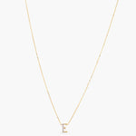 Letter E Alphabet Gold Plated Silver Necklace