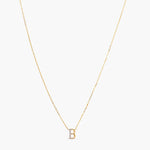 Letter B Alphabet Gold Plated Silver Necklace
