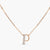 Letter P Alphabet Rose-Gold Plated Silver Necklace