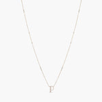 Letter P Alphabet White-Gold Plated Silver Necklace