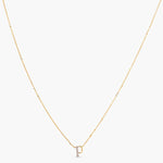 Letter P Alphabet Gold Plated Silver Necklace