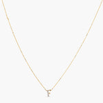 Letter F Alphabet Gold Plated Silver Necklace