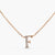 Letter F Alphabet Rose-Gold Plated Silver Necklace