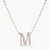 Letter M Alphabet White-Gold Plated Silver Necklace