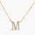 Letter M Alphabet Gold Plated Silver Necklace