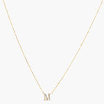 Letter M Alphabet Gold Plated Silver Necklace