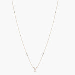 Letter Y Alphabet White-Gold Plated Silver Necklace