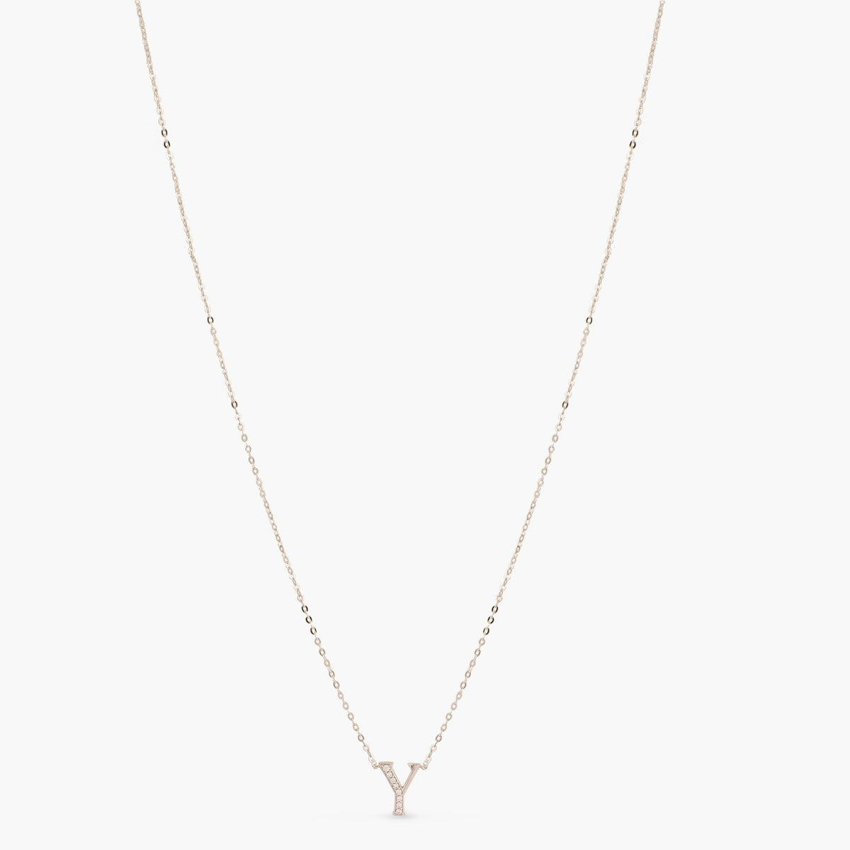 Letter Y Alphabet White-Gold Plated Silver Necklace