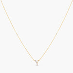 Letter Y Alphabet Gold Plated Silver Necklace