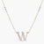 Letter W Alphabet White-Gold Plated Silver Necklace