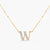 Letter W Alphabet Gold Plated Silver Necklace