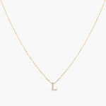 Letter L Alphabet Gold Plated Silver Necklace