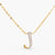 Letter J Alphabet Gold Plated Silver Necklace