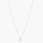 Letter A Alphabet White-Gold Plated Silver Necklace