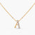 Letter A Alphabet Gold Plated Silver Necklace