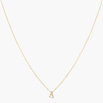 Letter A Alphabet Gold Plated Silver Necklace
