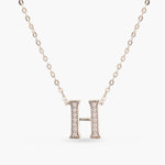 Letter H Alphabet White-Gold Plated Silver Necklace