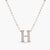 Letter H Alphabet White-Gold Plated Silver Necklace