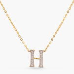 Letter H Alphabet Gold Plated Silver Necklace