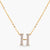 Letter H Alphabet Gold Plated Silver Necklace