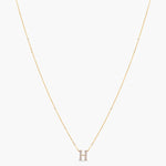 Letter H Alphabet Gold Plated Silver Necklace