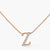 Letter Z Alphabet Rose-Gold Plated Silver Necklace