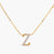 Letter Z Alphabet Gold Plated Silver Necklace