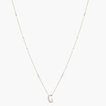 Letter G Alphabet White-Gold Plated Silver Necklace