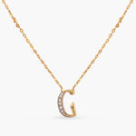 Letter G Alphabet Gold Plated Silver Necklace