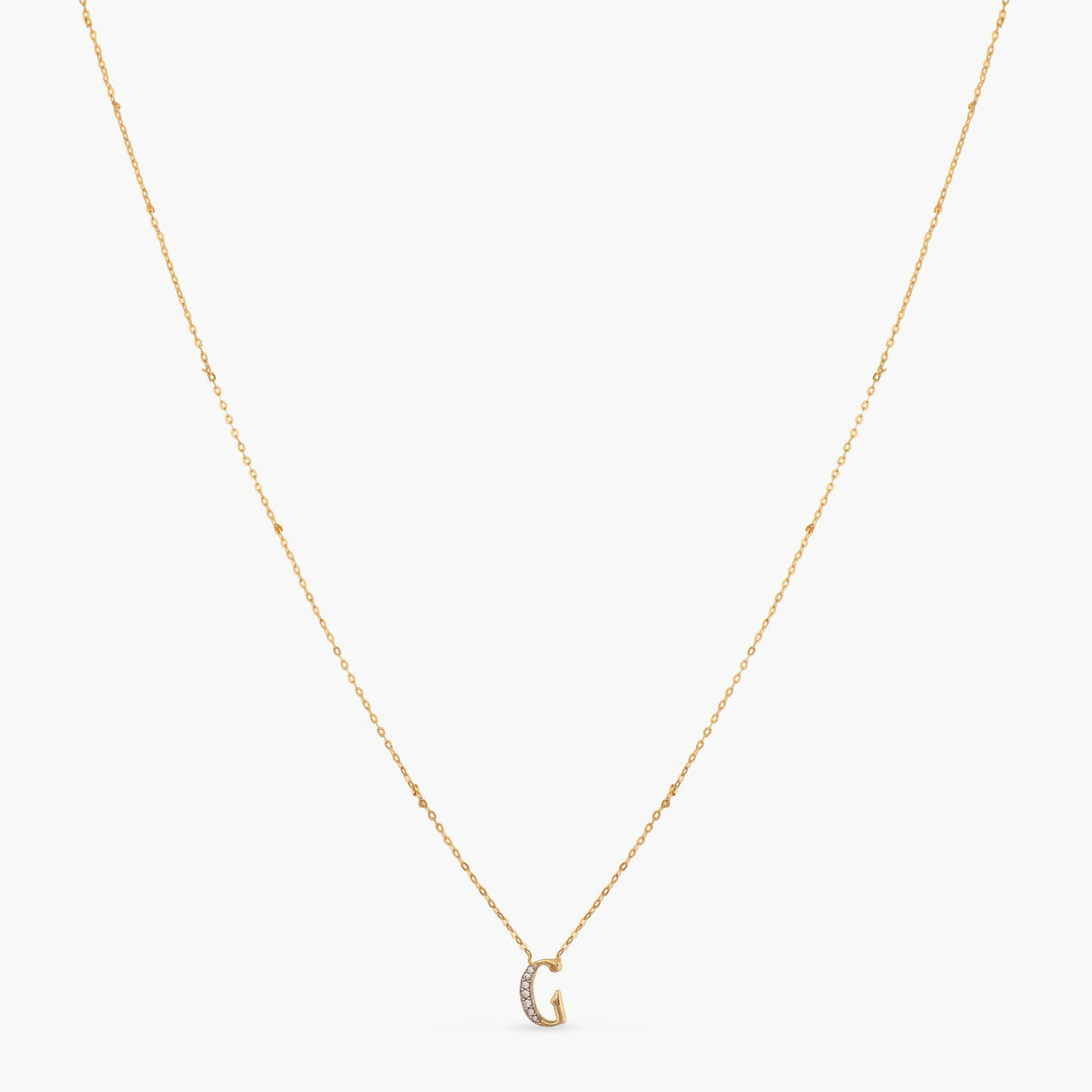 Letter G Alphabet Gold Plated Silver Necklace