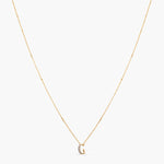 Letter G Alphabet Gold Plated Silver Necklace