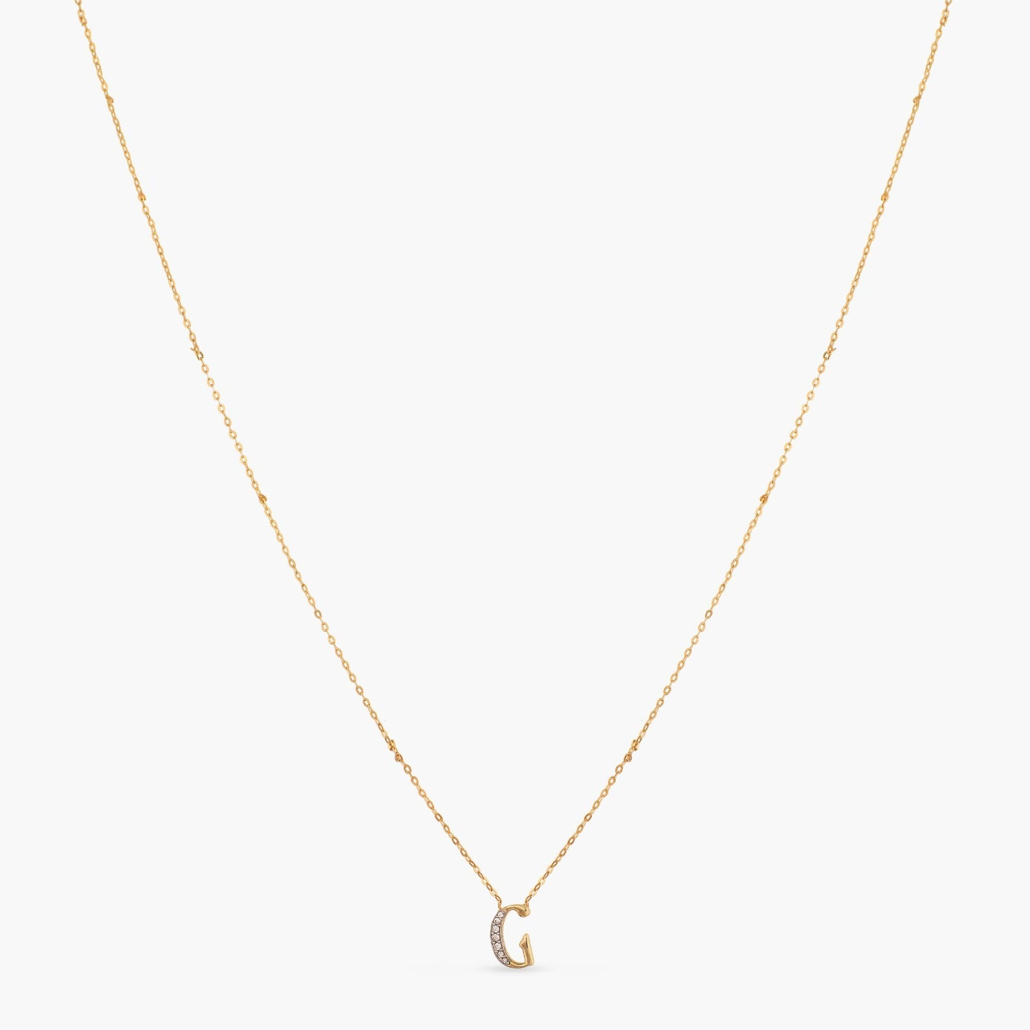 Letter G Alphabet Gold Plated Silver Necklace