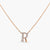 Letter R Alphabet Rose-Gold Plated Silver Necklace