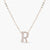 Letter R Alphabet White-Gold Plated Silver Necklace