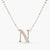 Letter N Alphabet White-Gold Plated Silver Necklace