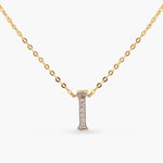 Letter I Alphabet Gold Plated Silver Necklace