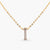 Letter I Alphabet Gold Plated Silver Necklace