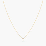 Letter I Alphabet Gold Plated Silver Necklace