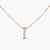 Letter I Alphabet Rose-Gold Plated Silver Necklace