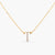 Letter T Alphabet Gold Plated Silver Necklace