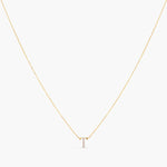Letter T Alphabet Gold Plated Silver Necklace