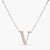 Letter V Alphabet White-Gold Plated Silver Necklace