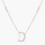 Letter D Alphabet White-Gold Plated Silver Necklace