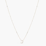 Letter D Alphabet White-Gold Plated Silver Necklace