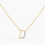 Letter D Alphabet Gold Plated Silver Necklace