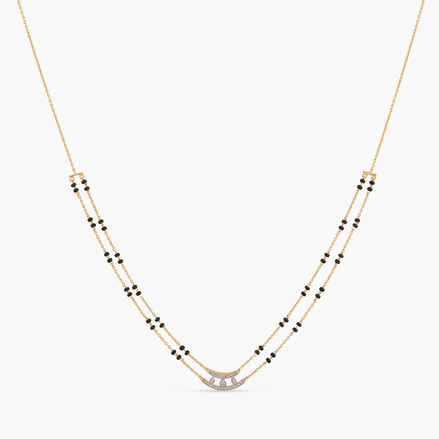 Dazzle Layered CZ Silver Mangalsutra  