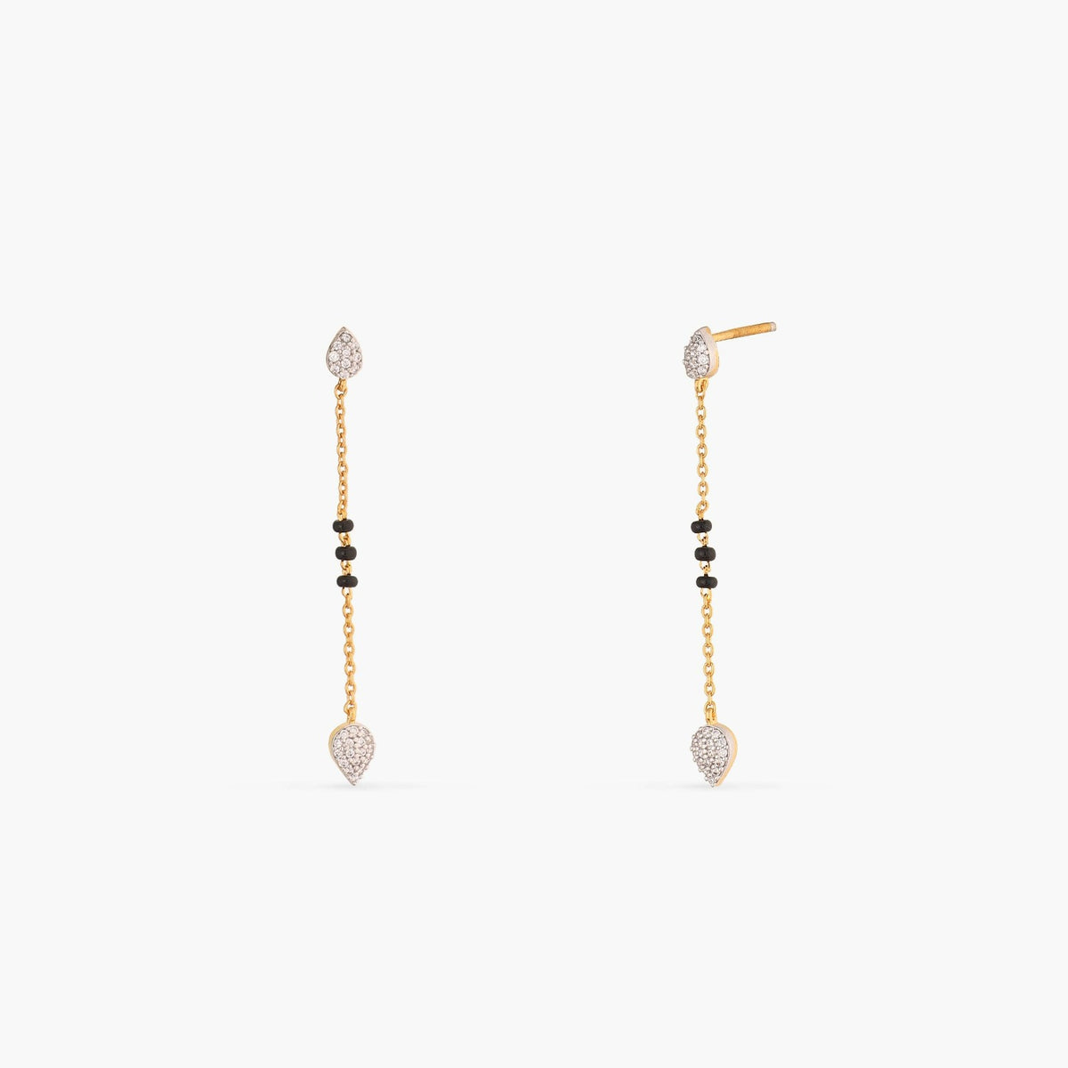 Dazzle CZ Silver Mangalsutra Drop Earrings