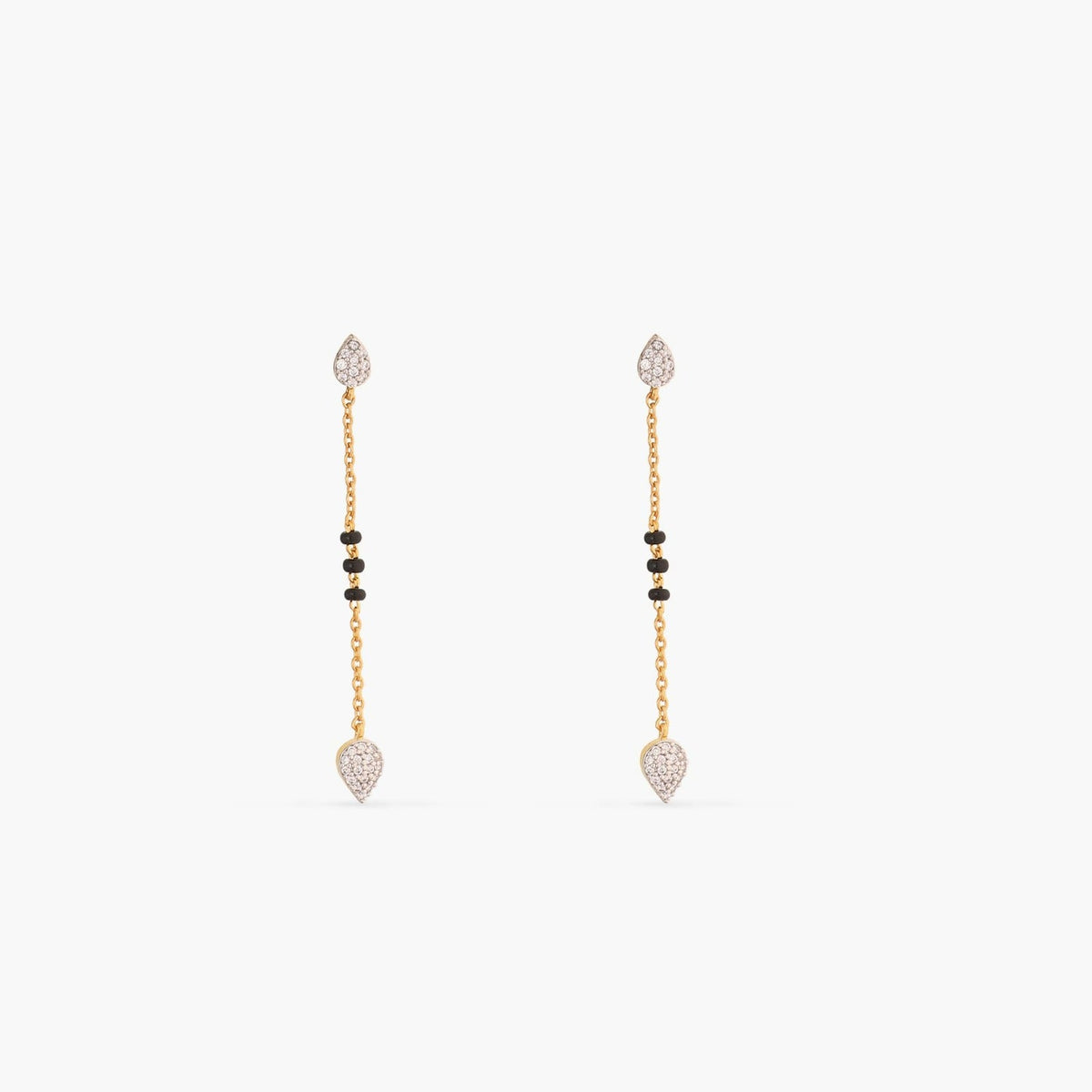 Earrings Dazzle CZ Silver Mangalsutra Drop Earrings