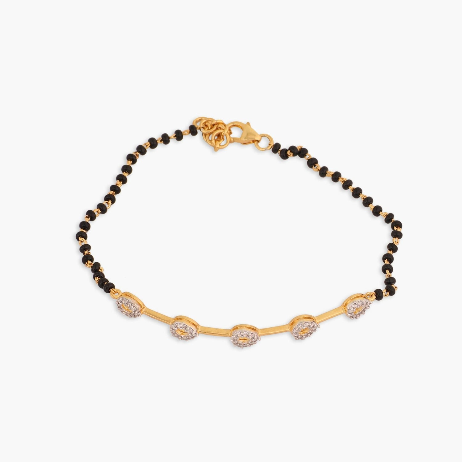 Bracelet Radiant Bar CZ Silver Mangalsutra Bracelet