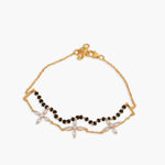 Bracelet Floral Layered CZ Silver Mangalsutra Bracelet